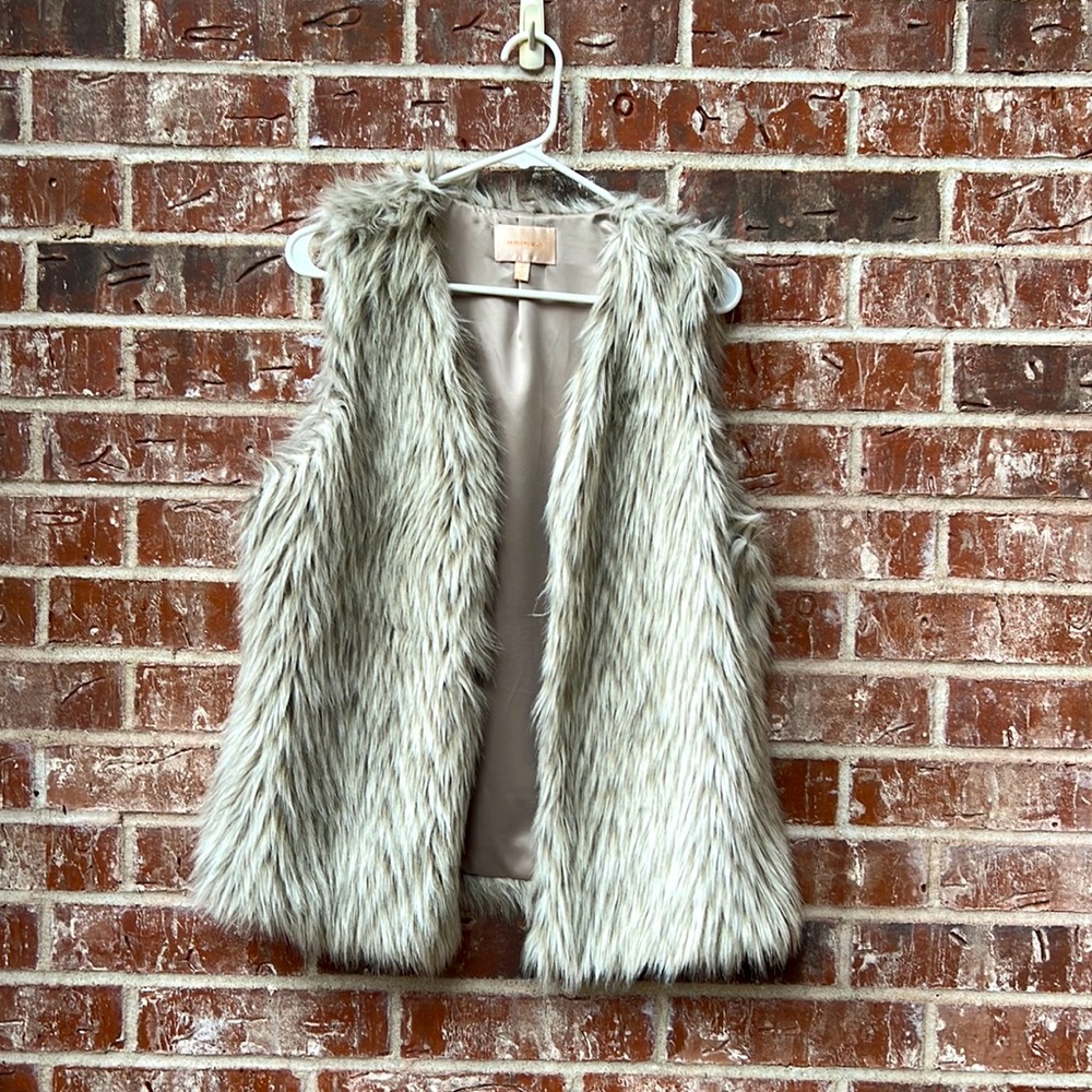 Light tan faux fur vest